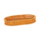 Maxbell Imitation Rattan Bread Basket Oval Serving Tray for Cabinet Shelves Cabinets 30x20x4cm