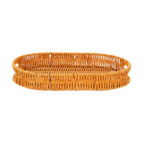 Maxbell Imitation Rattan Bread Basket Oval Serving Tray for Cabinet Shelves Cabinets 30x20x4cm