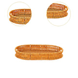 Maxbell Imitation Rattan Bread Basket Oval Serving Tray for Cabinet Shelves Cabinets 30x20x4cm