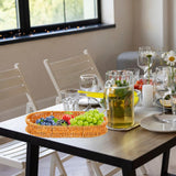 Maxbell Imitation Rattan Bread Basket Oval Serving Tray for Cabinet Shelves Cabinets 30x20x4cm