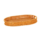 Maxbell Imitation Rattan Bread Basket Oval Serving Tray for Cabinet Shelves Cabinets 34.5x25x4cm