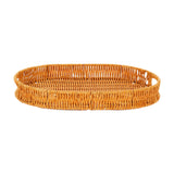 Maxbell Imitation Rattan Bread Basket Oval Serving Tray for Cabinet Shelves Cabinets 34.5x25x4cm