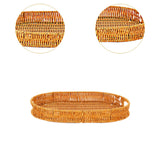 Maxbell Imitation Rattan Bread Basket Oval Serving Tray for Cabinet Shelves Cabinets 34.5x25x4cm