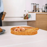 Maxbell Imitation Rattan Bread Basket Oval Serving Tray for Cabinet Shelves Cabinets 34.5x25x4cm