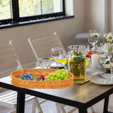 Maxbell Imitation Rattan Bread Basket Oval Serving Tray for Cabinet Shelves Cabinets 34.5x25x4cm