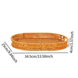 Maxbell Imitation Rattan Bread Basket Oval Serving Tray for Cabinet Shelves Cabinets 34.5x25x4cm