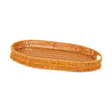 Maxbell Imitation Rattan Bread Basket Oval Serving Tray for Cabinet Shelves Cabinets 40x29.5x4.5cm