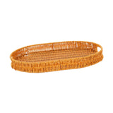 Maxbell Imitation Rattan Bread Basket Oval Serving Tray for Cabinet Shelves Cabinets 40x29.5x4.5cm