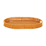 Maxbell Imitation Rattan Bread Basket Oval Serving Tray for Cabinet Shelves Cabinets 40x29.5x4.5cm