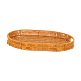 Maxbell Imitation Rattan Bread Basket Oval Serving Tray for Cabinet Shelves Cabinets 40x29.5x4.5cm