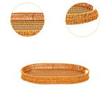 Maxbell Imitation Rattan Bread Basket Oval Serving Tray for Cabinet Shelves Cabinets 40x29.5x4.5cm
