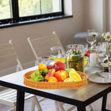 Maxbell Imitation Rattan Bread Basket Oval Serving Tray for Cabinet Shelves Cabinets 40x29.5x4.5cm