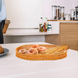 Maxbell Imitation Rattan Bread Basket Oval Serving Tray for Cabinet Shelves Cabinets 40x29.5x4.5cm