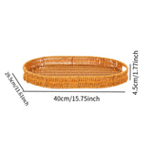 Maxbell Imitation Rattan Bread Basket Oval Serving Tray for Cabinet Shelves Cabinets 40x29.5x4.5cm