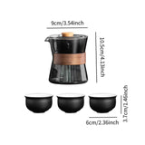 Maxbell Travel Tea Set 3 Teacups Stylish Teaware Tea Kettle for Party Travel Camping