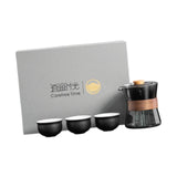 Maxbell Travel Tea Set 3 Teacups Stylish Teaware Tea Kettle for Party Travel Camping