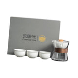 Maxbell Travel Tea Set 3 Teacups Stylish Teaware Tea Kettle for Party Travel Camping