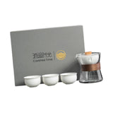 Maxbell Travel Tea Set 3 Teacups Stylish Teaware Tea Kettle for Party Travel Camping