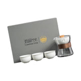 Maxbell Travel Tea Set 3 Teacups Stylish Teaware Tea Kettle for Party Travel Camping