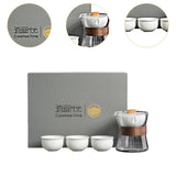 Maxbell Travel Tea Set 3 Teacups Stylish Teaware Tea Kettle for Party Travel Camping