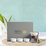 Maxbell Travel Tea Set 3 Teacups Stylish Teaware Tea Kettle for Party Travel Camping