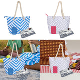 Maxbell Drink Purse Beach Tote Drink Bottle Carrier for Picnic Concerts Outdoor Blue