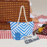 Maxbell Drink Purse Beach Tote Drink Bottle Carrier for Picnic Concerts Outdoor Blue