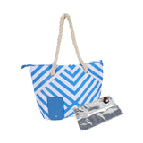 Maxbell Drink Purse Beach Tote Drink Bottle Carrier for Picnic Concerts Outdoor Blue