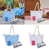 Maxbell Drink Purse Beach Tote Drink Bottle Carrier for Picnic Concerts Outdoor Blue