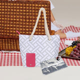 Maxbell Drink Purse Beach Tote Drink Bottle Carrier for Picnic Concerts Outdoor Gray