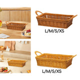 Maxbell Fruits Serving Basket Woven Kitchen Storage Basket for Bread Countertop Cake L Brown