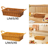 Maxbell Fruits Serving Basket Woven Kitchen Storage Basket for Bread Countertop Cake L Brown