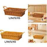 Maxbell Fruits Serving Basket Woven Kitchen Storage Basket for Bread Countertop Cake L Brown