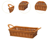 Maxbell Fruits Serving Basket Woven Kitchen Storage Basket for Bread Countertop Cake S Brown