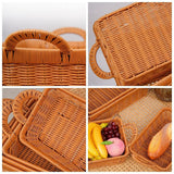 Maxbell Fruits Serving Basket Woven Kitchen Storage Basket for Bread Countertop Cake S Brown