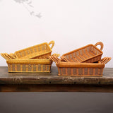 Maxbell Fruits Serving Basket Woven Kitchen Storage Basket for Bread Countertop Cake XS Brown