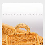 Maxbell Fruits Serving Basket Woven Kitchen Storage Basket for Bread Countertop Cake M Yellow