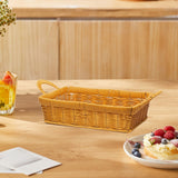 Maxbell Fruits Serving Basket Woven Kitchen Storage Basket for Bread Countertop Cake XS Yellow