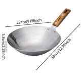 Maxbell Traditional Wok Pan Practical Anti Scalding Handle Home Use Kitchen Cookware 22cm