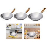 Maxbell Traditional Wok Pan Practical Anti Scalding Handle Home Use Kitchen Cookware 22cm