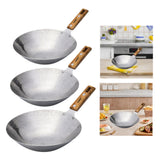 Maxbell Traditional Wok Pan Practical Anti Scalding Handle Home Use Kitchen Cookware 22cm