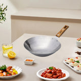 Maxbell Traditional Wok Pan Practical Anti Scalding Handle Home Use Kitchen Cookware 26cm