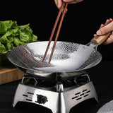 Maxbell Traditional Wok Pan Practical Anti Scalding Handle Home Use Kitchen Cookware 26cm