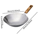 Maxbell Traditional Wok Pan Practical Anti Scalding Handle Home Use Kitchen Cookware 30cm