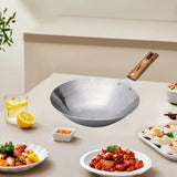 Maxbell Traditional Wok Pan Practical Anti Scalding Handle Home Use Kitchen Cookware 30cm