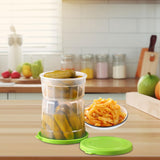 Maxbell Wet Dry Separation Jar Food Storage Container for Mushrooms Onions Jalapenos Green