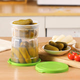 Maxbell Wet Dry Separation Jar Food Storage Container for Mushrooms Onions Jalapenos Green