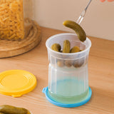 Maxbell Wet Dry Separation Jar Food Storage Container for Mushrooms Onions Jalapenos Yellow Blue