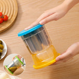 Maxbell Wet Dry Separation Jar Food Storage Container for Mushrooms Onions Jalapenos Yellow Blue