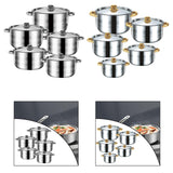 Maxbell 5x Kitchen Cookware Set Sauce Pot Stainless Steel for Home Restaurant Hiking Argent Handle